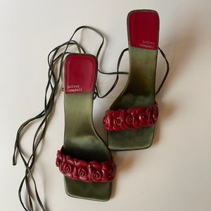 NWT Jeffrey Campbell Rozi Heels Rosette Lace-up Stilettos Luxe Sandals Ballet